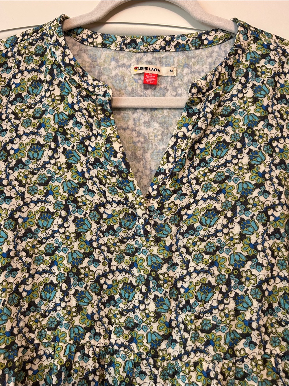 Marine Layer Blue Green Floral Shirt Dress. This will be your go to all summer - Picture 3 of 8
